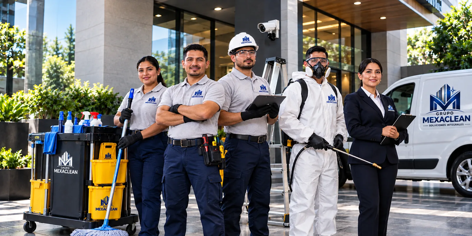 Imagen corporativa ilustrativa del equipo de servicios de Grupo Mexaclean